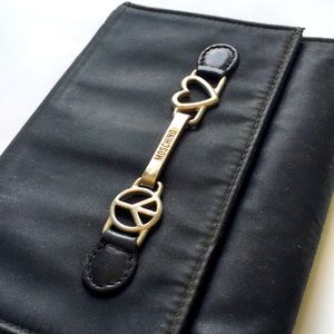 Vintage Black moschino wallet peace and love 70’s